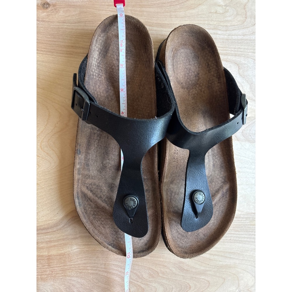 Birkenstock Black Leather Thong Sandals - Picture 10 of 10